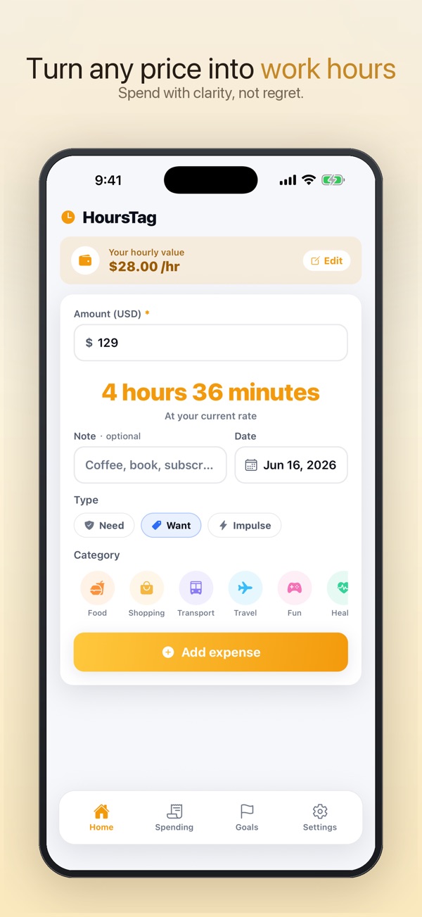 HoursTag: Hours to Buy screenshot