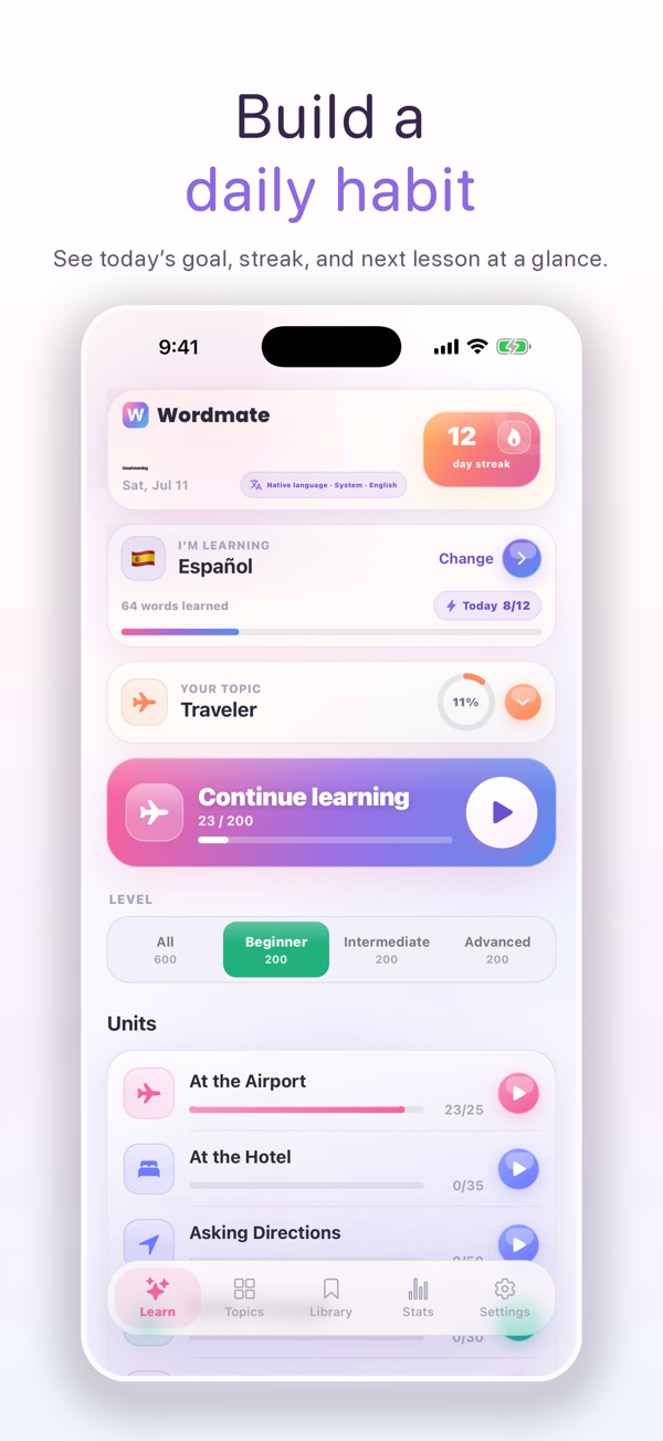 Wordmate: Learn 44 Languages screenshot