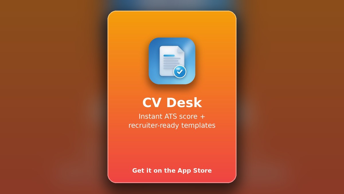 CV Desk iOS app guide preview