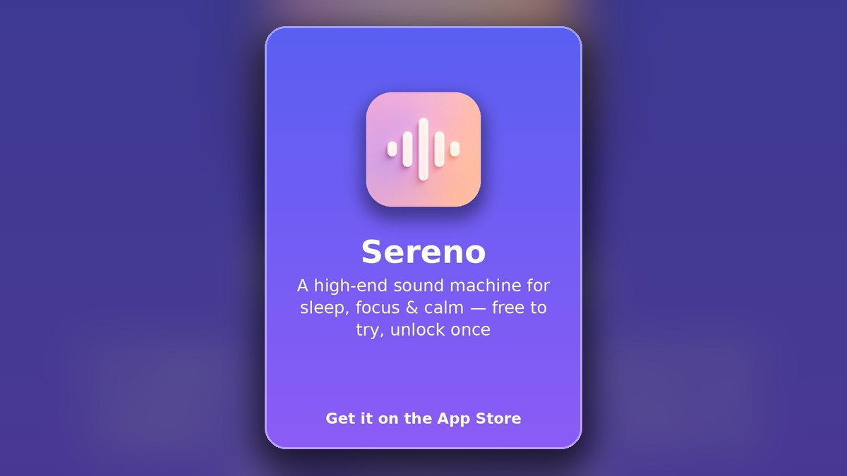 Sereno iOS app guide preview