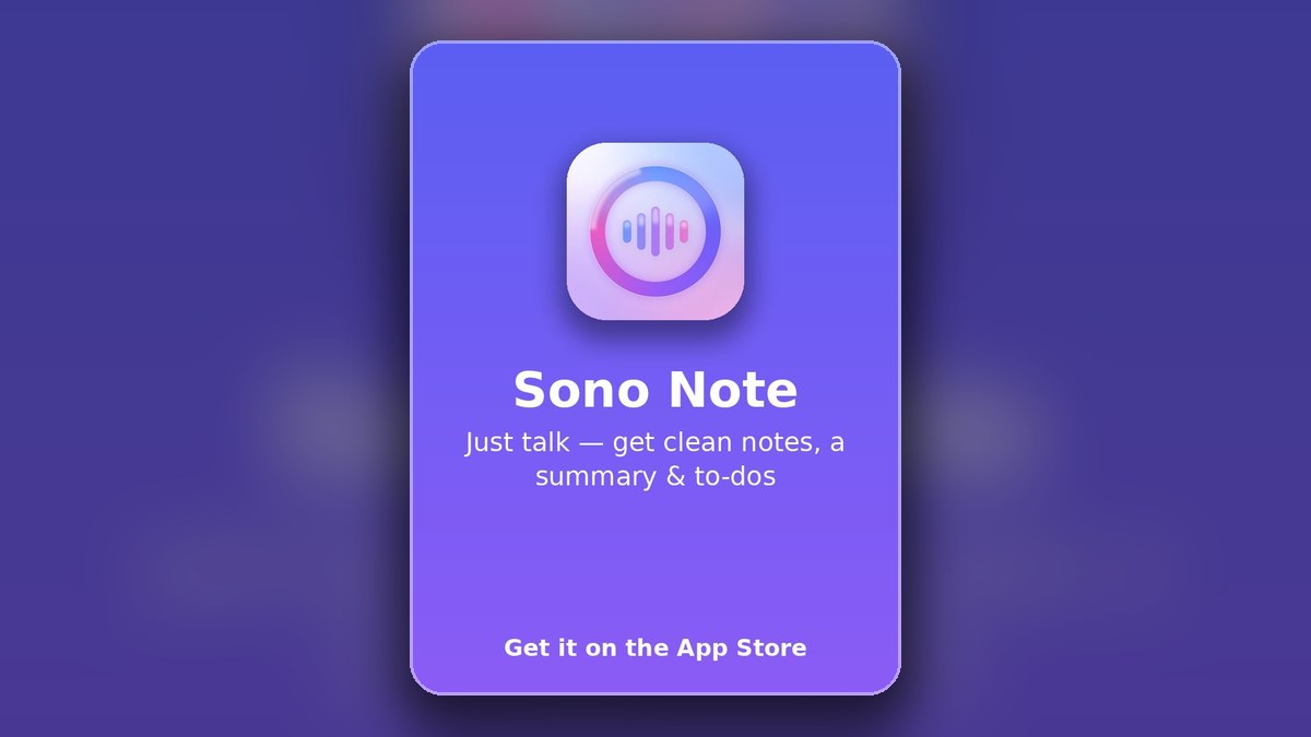 Sono Note iOS app guide preview