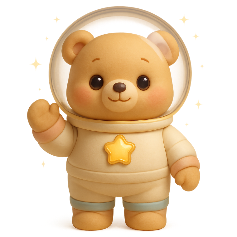 Lumi the astronaut bear mascot
