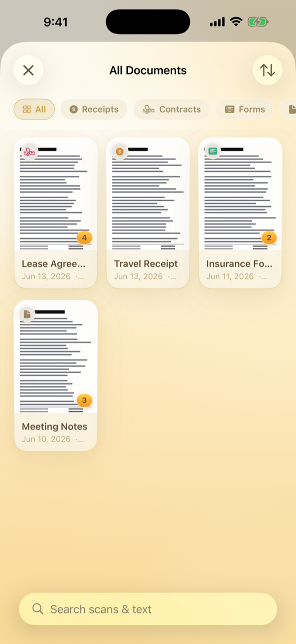 Auto-categorized documents